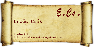 Erdős Csák névjegykártya